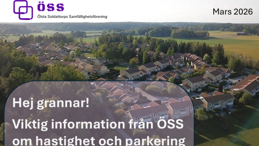 ÖSS informerar om hastighet och gästparkeringar